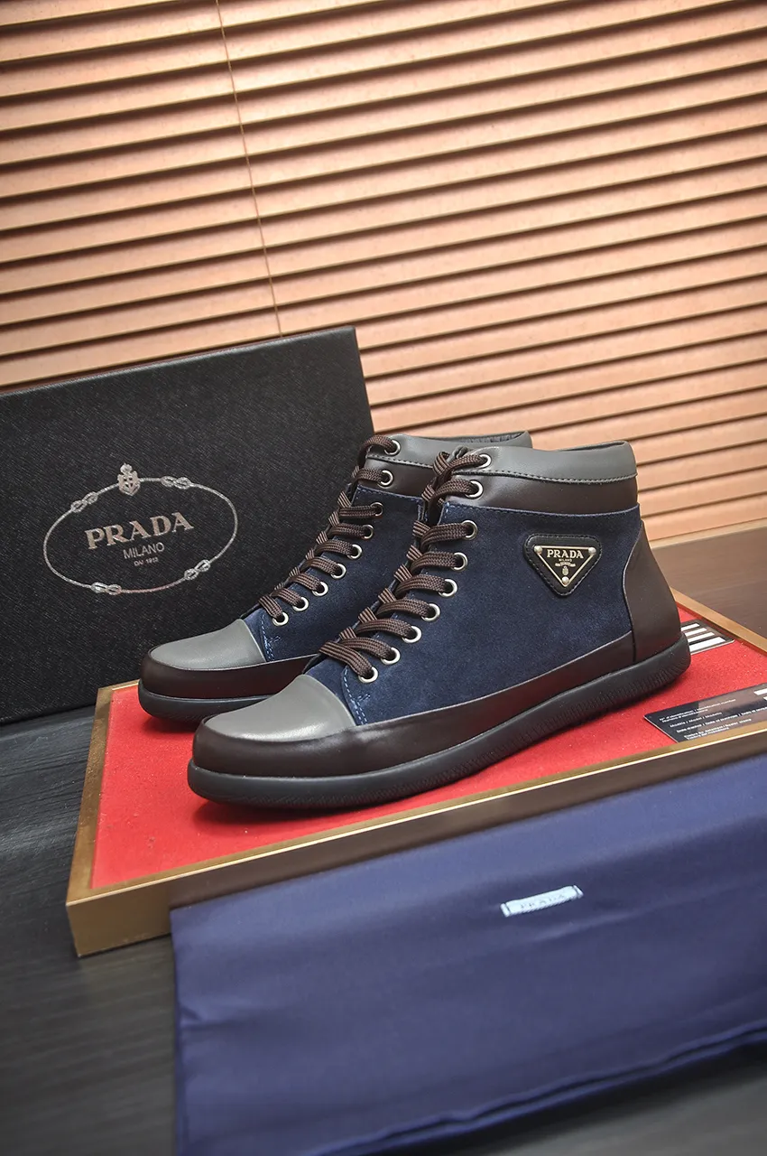 Men's shoes💰480💶【Prada】Trendy brand💞Mainly promote popular models, avant-garde and versatile fashionable men's shoes private version molding, 1:1 replica with glue splicing... Stylish and simple, original imported cowhide foot pads; the atmosphere and personality are more fashionable, eye-catching and pursuing class. It will subvert the old idea and be a must-have for fashionistas who want to spend time with you! Must keep it! High and comfortable but low, high-end quality workmanship. Code number: 38-45 (45 customized)